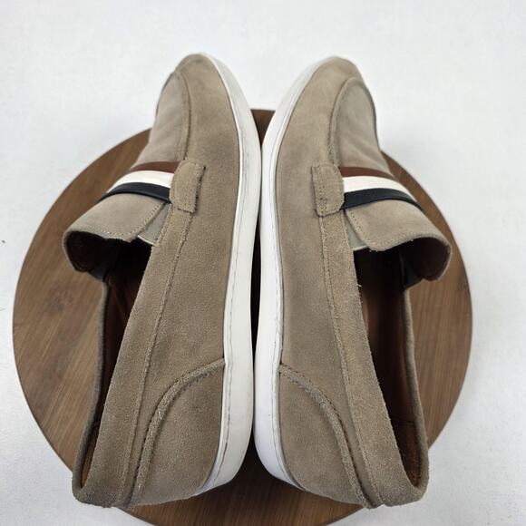 Allen Edmonds Shoes Mens Size 10.5 E Tan Suede Randolph Loafers Slip On Stripe - Picture 14 of 16